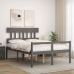 Cama para personas mayores con cabecero madera maciza gris