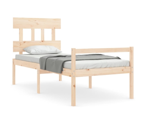 Cama para personas mayores con cabecero madera maciza 90x200 cm