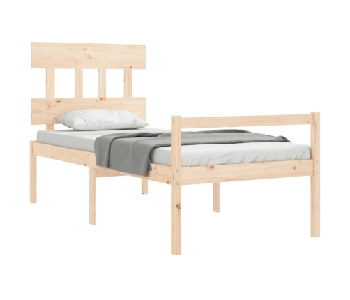 Cama para personas mayores con cabecero madera maciza 90x200 cm