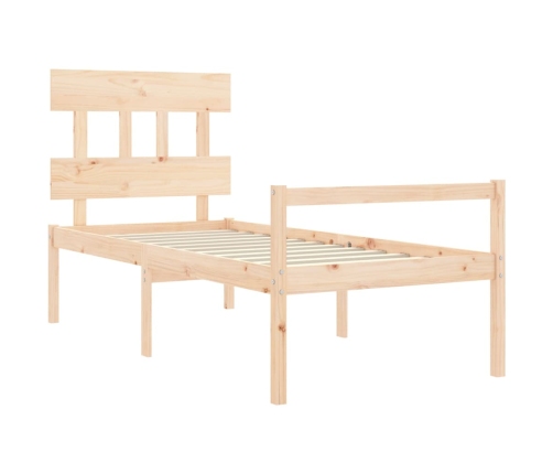 Cama para personas mayores con cabecero madera maciza 90x200 cm