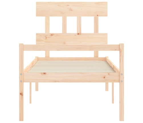 Cama para personas mayores con cabecero madera maciza 90x200 cm