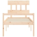 Cama para personas mayores con cabecero madera maciza 90x200 cm
