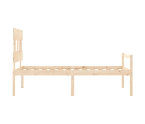 Cama para personas mayores con cabecero madera maciza 90x200 cm