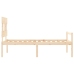 Cama para personas mayores con cabecero madera maciza 90x200 cm