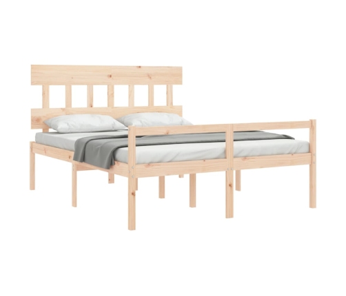 Cama de matrimonio para personas mayores cabecero madera maciza