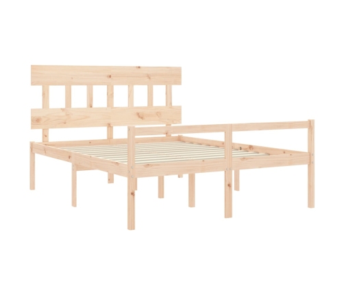 Cama de matrimonio para personas mayores cabecero madera maciza