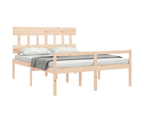 vidaXL Cama para personas mayores con cabecero madera maciza 160x200cm