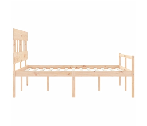 vidaXL Cama para personas mayores con cabecero madera maciza 160x200cm