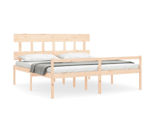 vidaXL Cama para personas mayores con cabecero madera maciza 200x200cm