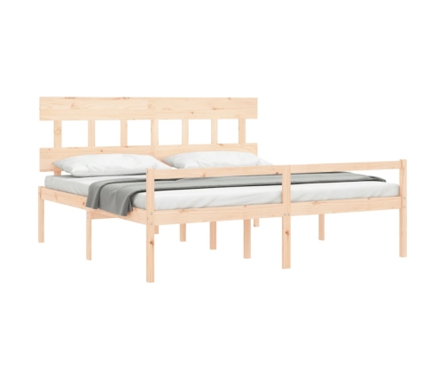 vidaXL Cama para personas mayores con cabecero madera maciza 200x200cm