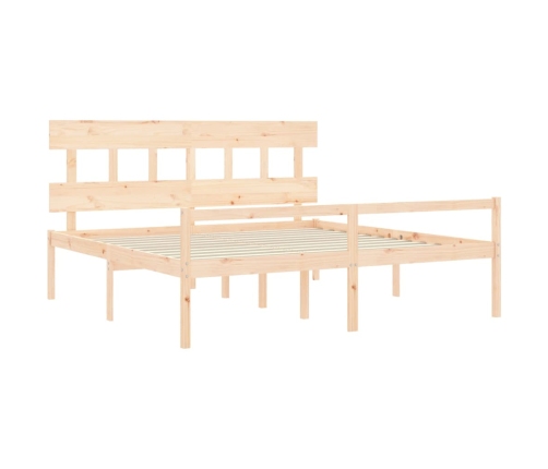 vidaXL Cama para personas mayores con cabecero madera maciza 200x200cm