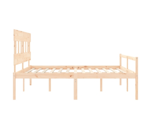 vidaXL Cama para personas mayores con cabecero madera maciza 200x200cm