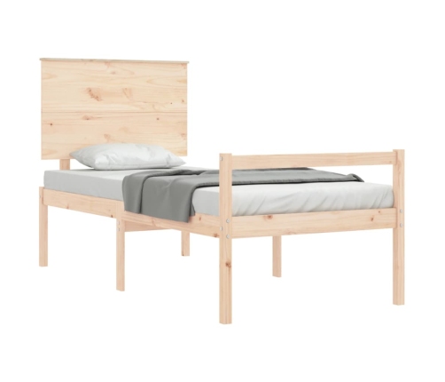 Cama para personas mayores con cabecero madera maciza 100x200cm