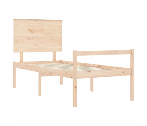 Cama para personas mayores con cabecero madera maciza 100x200cm