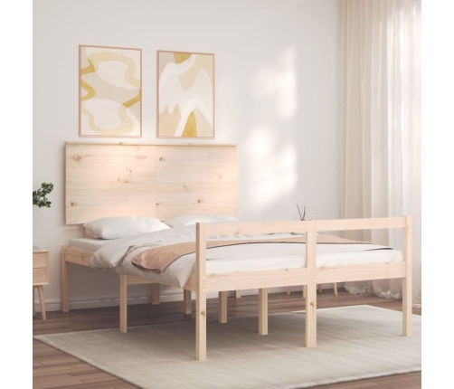 Cama para personas mayores con cabecero madera maciza 140x200cm
