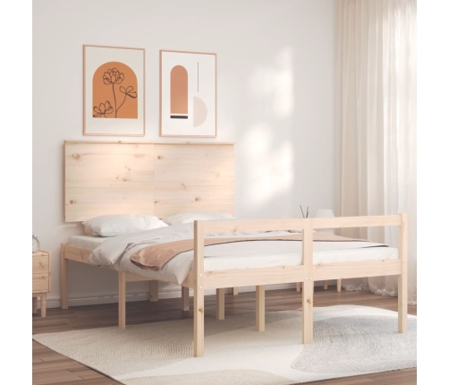 Cama para personas mayores con cabecero madera maciza 140x200cm