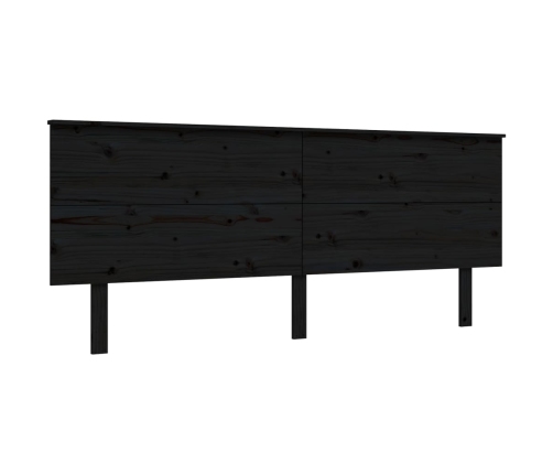 vidaXL Cama personas mayores cabecero madera maciza negro 200x200 cm