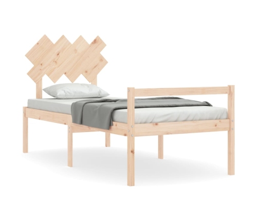 Cama para personas mayores con cabecero madera maciza