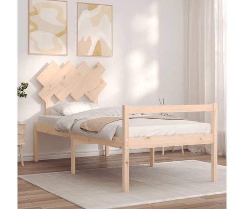 Cama para personas mayores con cabecero madera maciza