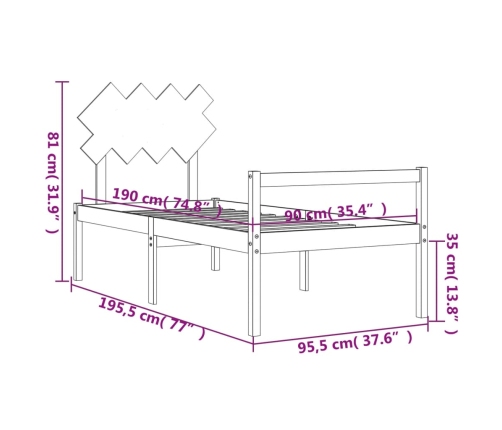 Cama para personas mayores con cabecero madera maciza