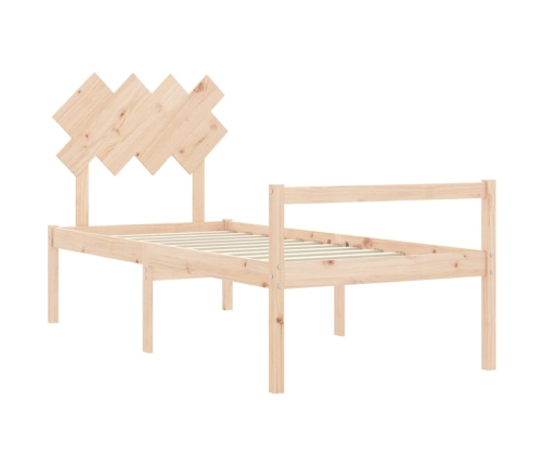 Cama para personas mayores con cabecero madera maciza