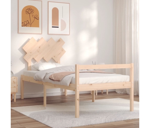 Cama para personas mayores con cabecero madera maciza