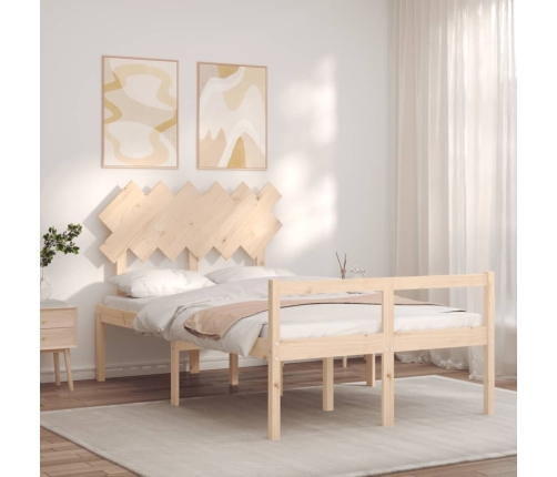 Cama de matrimonio personas mayores con cabecero madera maciza