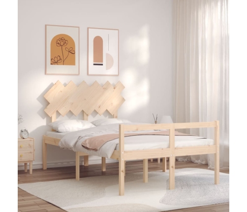 Cama de matrimonio personas mayores con cabecero madera maciza