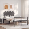 Cama para personas mayores con cabecero madera maciza gris