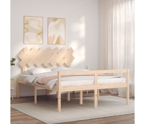 Cama para personas mayores con cabecero madera maciza 140x190cm