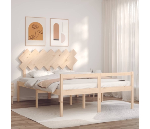 Cama para personas mayores con cabecero madera maciza 140x190cm