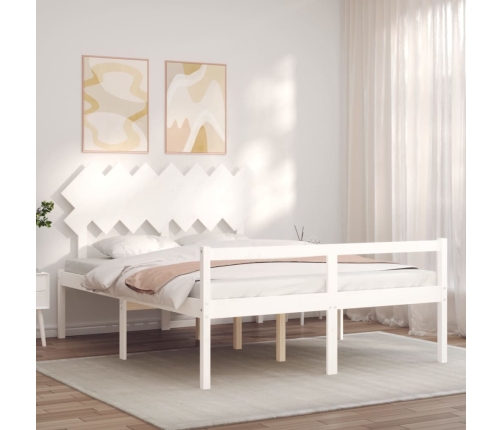 Cama para personas mayores con cabecero madera maciza 140x190cm