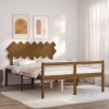 Cama personas mayores cabecero madera marrón miel 140x190 cm