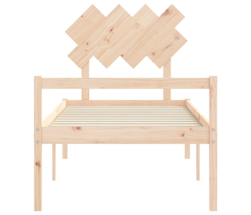 vidaXL Cama para personas mayores con cabecero madera maciza 90x200 cm