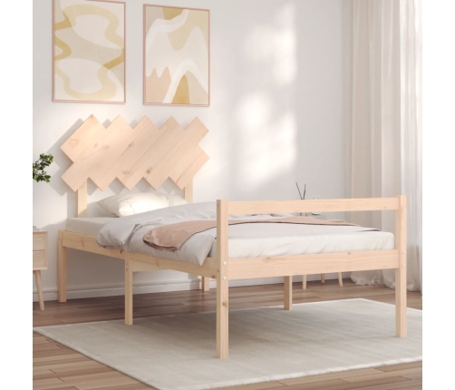 Cama para personas mayores con cabecero madera maciza 100x200cm