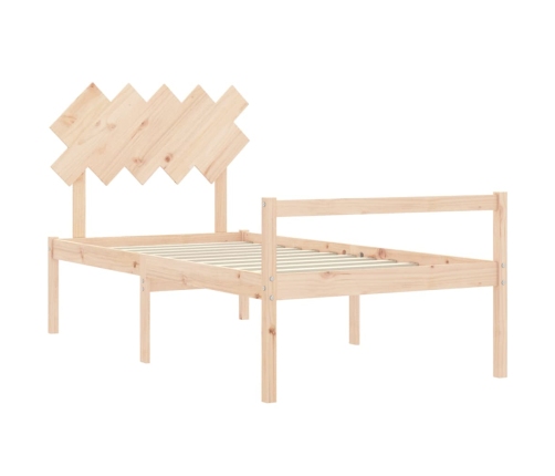 Cama para personas mayores con cabecero madera maciza 100x200cm