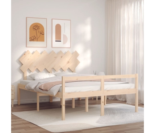 Cama para personas mayores con cabecero madera maciza 140x200cm