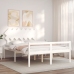 Cama personas mayores cabecero madera maciza blanco 140x200 cm