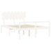Cama personas mayores cabecero madera maciza blanco 140x200 cm