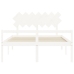 Cama personas mayores cabecero madera maciza blanco 140x200 cm