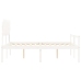 Cama personas mayores cabecero madera maciza blanco 140x200 cm