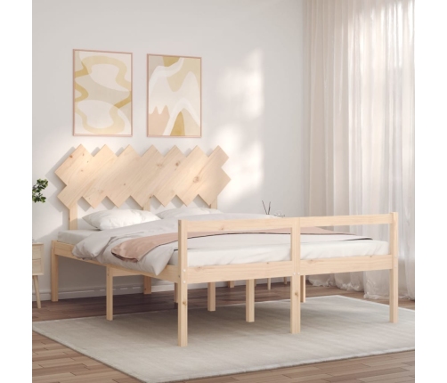 Cama de matrimonio para personas mayores cabecero madera maciza