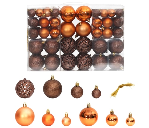 Bolas de Navidad 100 unidades marrón 3 / 4 / 6 cm