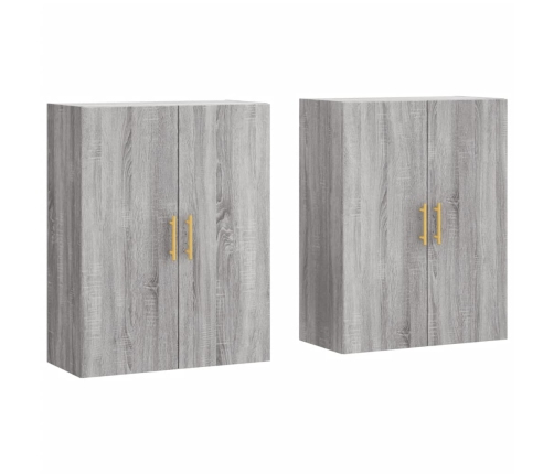 Armarios de pared 2 unidades gris Sonoma 69,5x34x90 cm