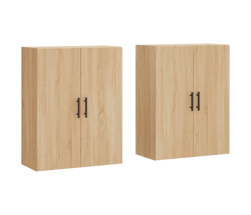 Armario de pared 2 unidades roble Sonoma 69,5x34x90 cm