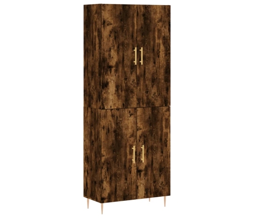 Aparador alto madera contrachapada roble ahumado 69,5x34x180 cm