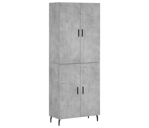 Aparador alto madera contrachapada gris hormigón 69,5x34x180 cm