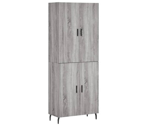 Aparador alto madera contrachapada gris sonoma 69,5x34x180 cm