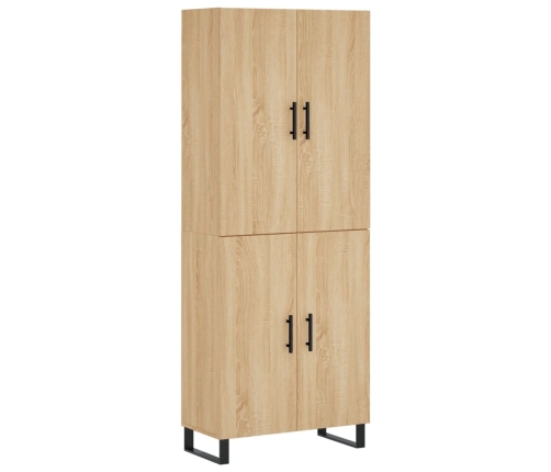 Aparador alto madera contrachapada color roble 69,5x34x180 cm