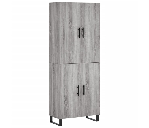 Aparador alto madera contrachapada gris sonoma 69,5x34x180 cm